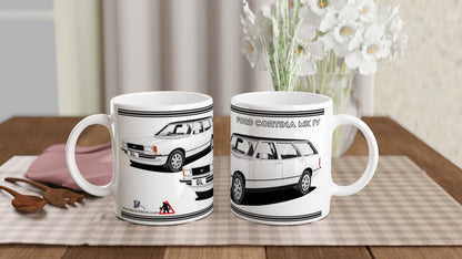 Ford Cortina Mk4 Estate in White Art Mug