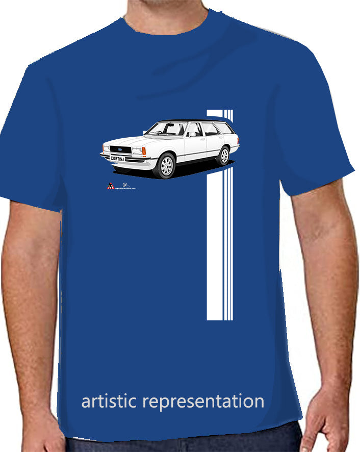 Ford Cortina Mk4 Estate in White T Shirt