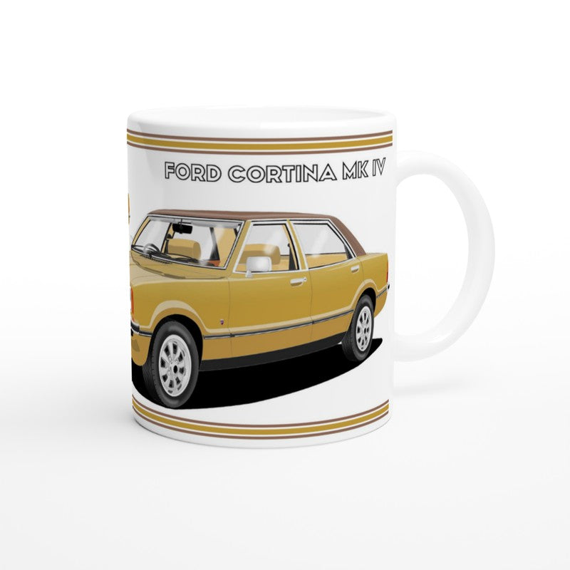 Ford Cortina Mk4 Ghia in Gold Art Mug