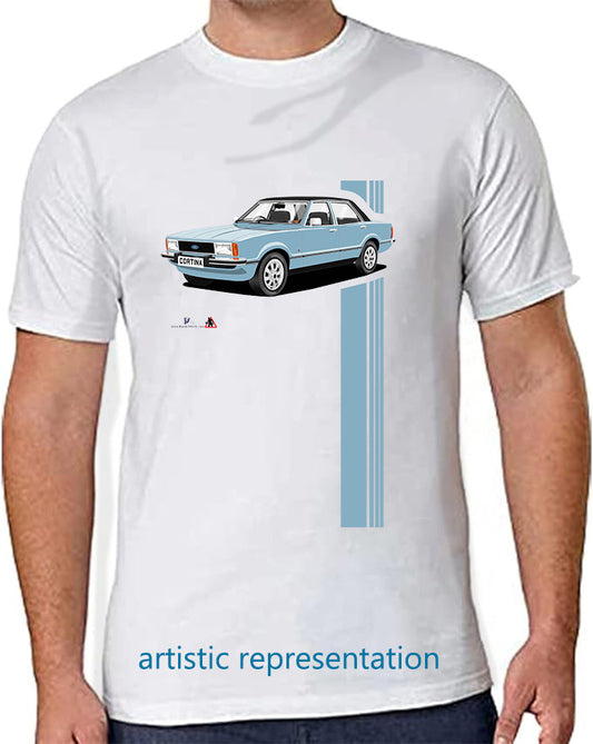 Ford Cortina Mk4 Ghia in Blue T Shirt