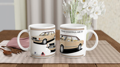 Ford Cortina Mk4 Ghia in Light Gold Art Mug