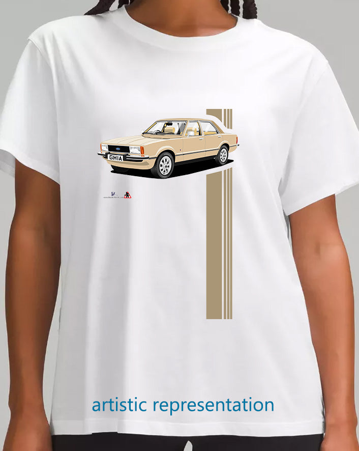 Ford Cortina Mk4 Ghia in Light Gold & Beige T Shirt