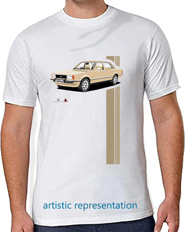 Ford Cortina Mk4 Ghia in Light Gold & Beige T Shirt