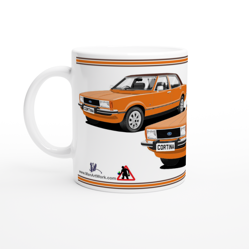 Ford Cortina Mk4 Ghia in Orange Art Mug