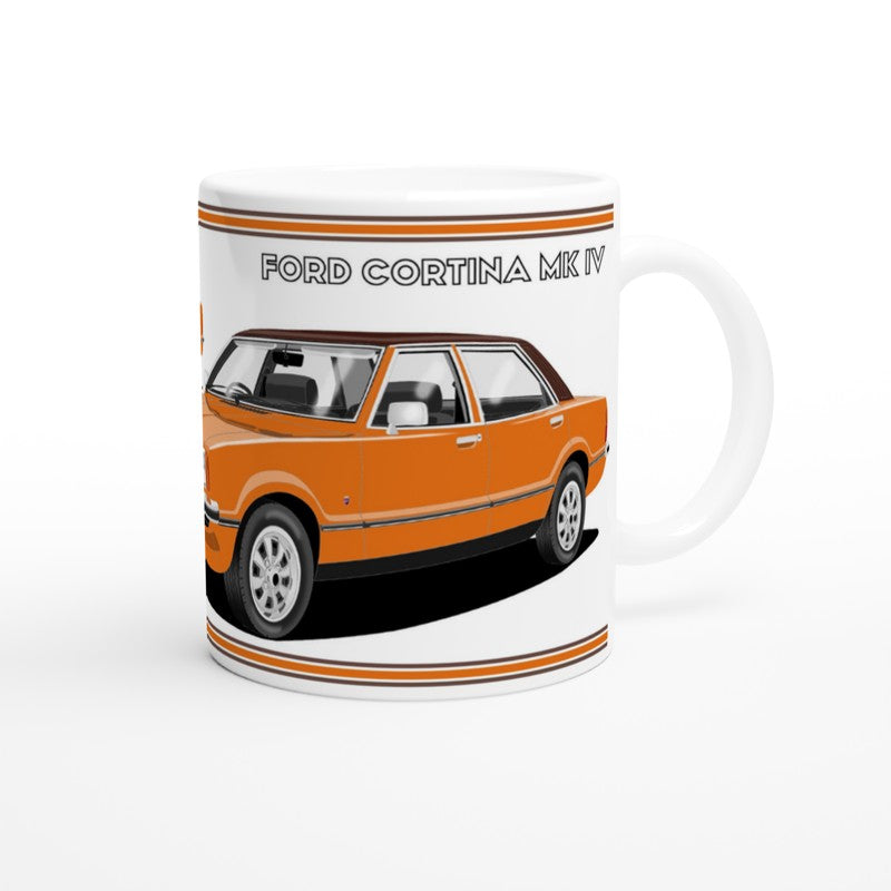 Ford Cortina Mk4 Ghia in Orange Art Mug