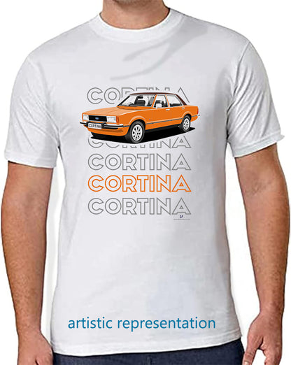 Ford Cortina Mk4 Ghia in Orange Art T Shirt (Words)