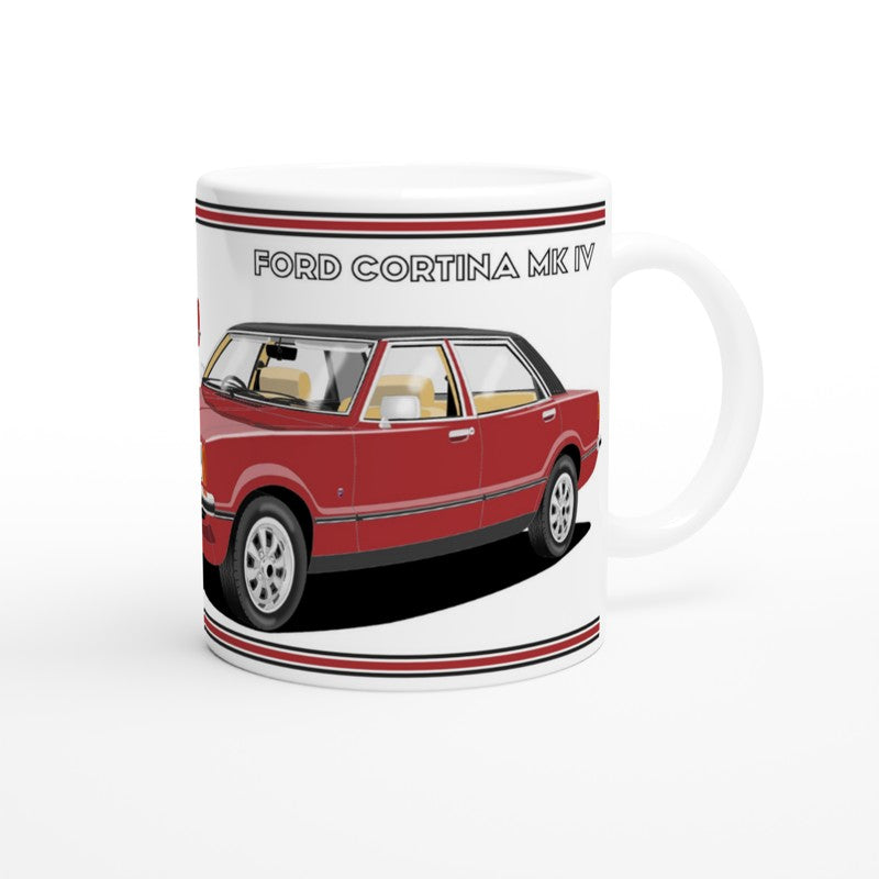 Ford Cortina Mk4 Ghia in Red Art Mug