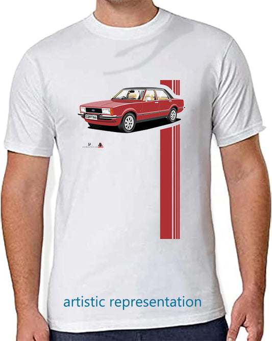 Ford Cortina Mk4 Ghia in Red T Shirt