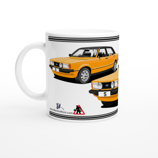 Ford Cortina Mk4 S in Amber Art Mug