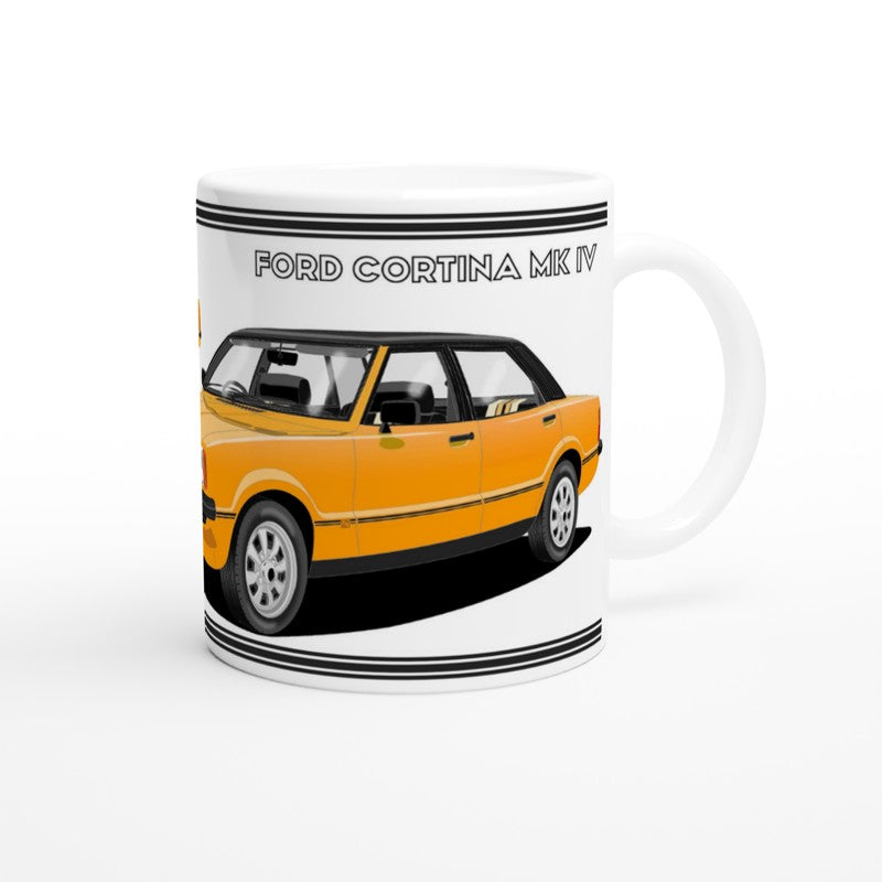 Ford Cortina Mk4 S in Amber Art Mug