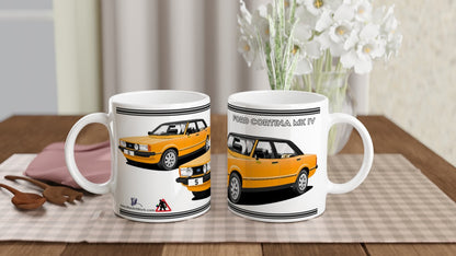 Ford Cortina Mk4 S in Amber Art Mug