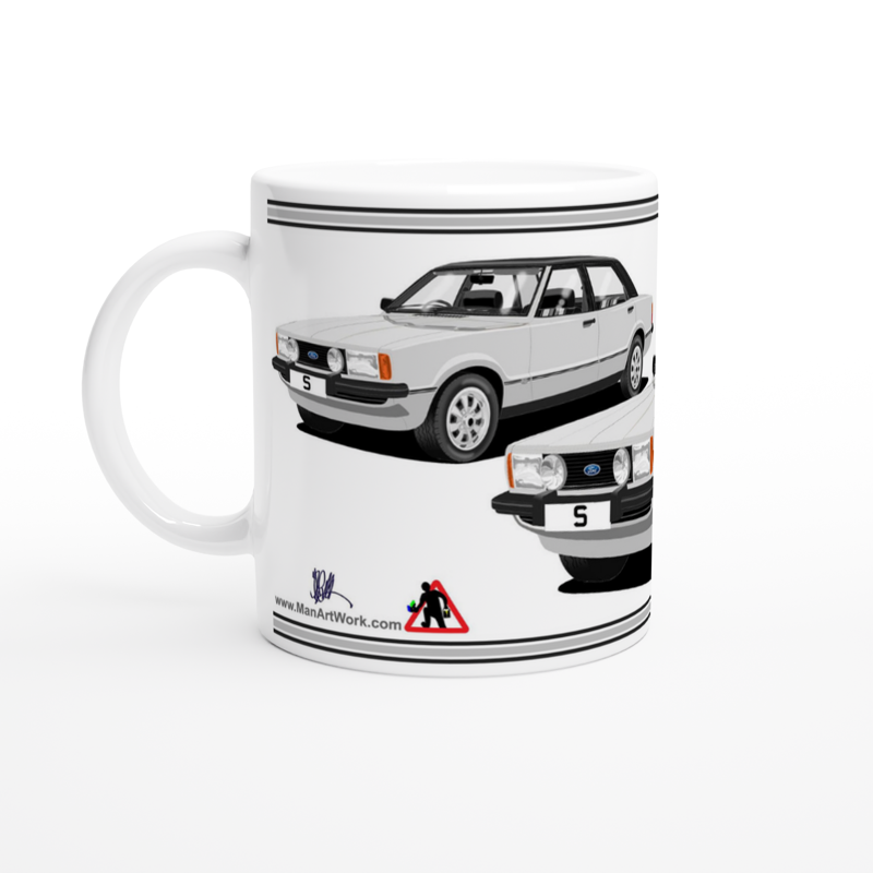 Ford Cortina Mk4 S in Silver Art Mug