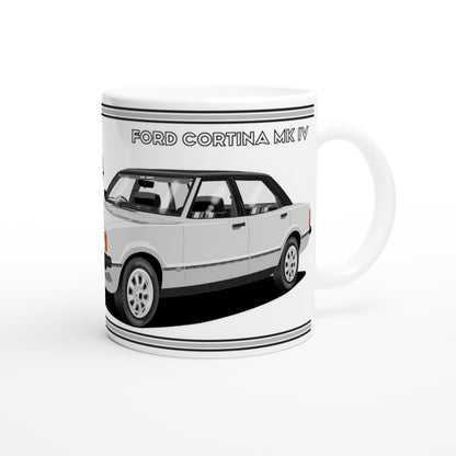 Ford Cortina Mk4 S in Silver Art Mug