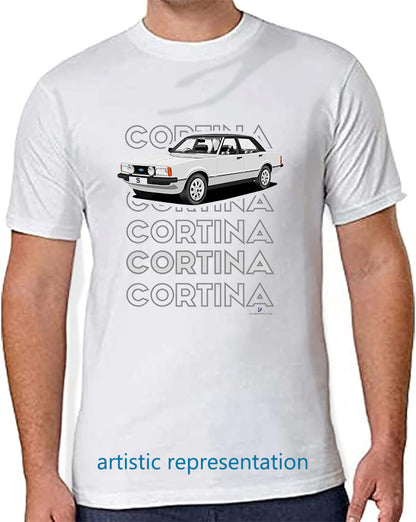 Ford Cortina Mk4 S in Silver Art T Shirt (Words)