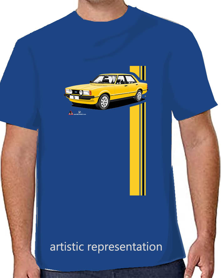 Ford Cortina Mk4 S in Yellow T Shirt