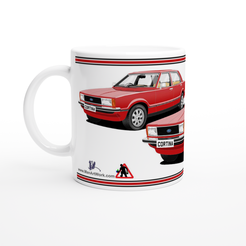 Ford Cortina Mk4 in Red Art Mug