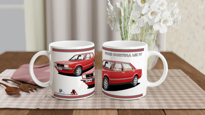 Ford Cortina Mk4 in Red Art Mug