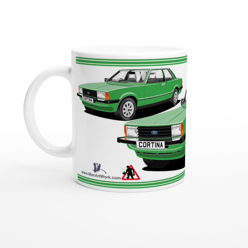 Ford Cortina Mk5 2 Door in Green Art Mug