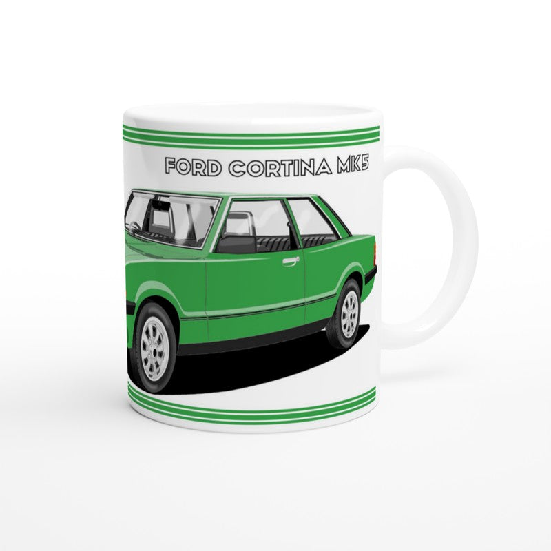 Ford Cortina Mk5 2 Door in Green Art Mug