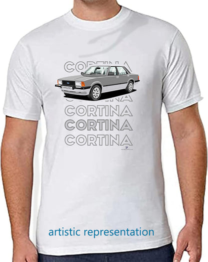 Ford Cortina Mk5 Carousel in Grey Art T Shirt (Words)