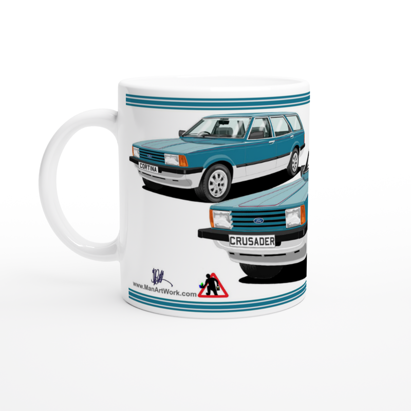 Ford Cortina Mk5 Crusader in Blue Art Mug