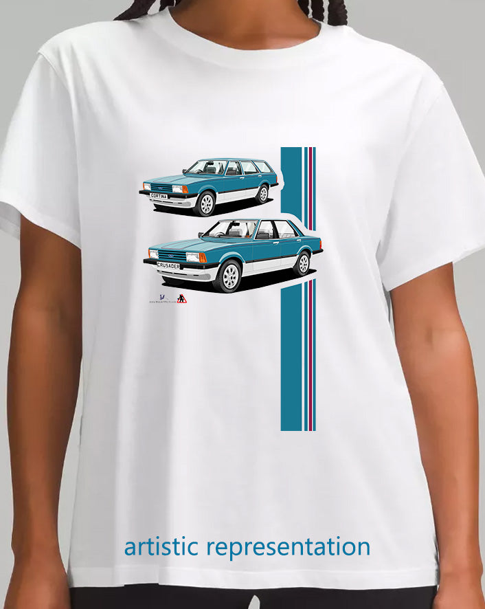 Ford Cortina Mk5 Crusader in Blue T Shirt