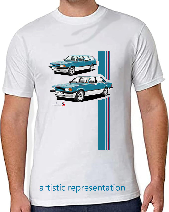 Ford Cortina Mk5 Crusader in Blue T Shirt