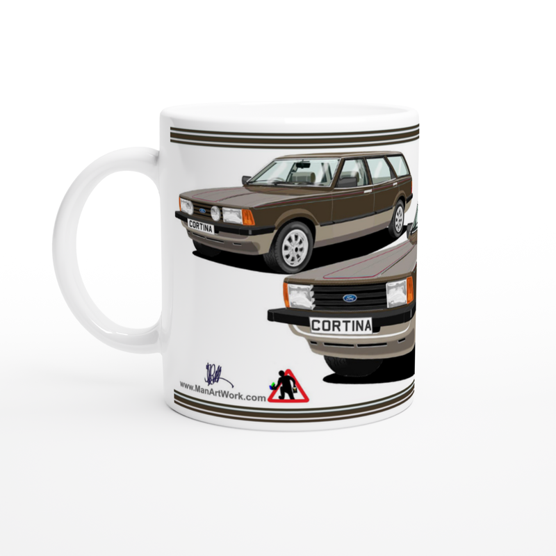 Ford Cortina Mk5 Crusader in Brown Art Mug