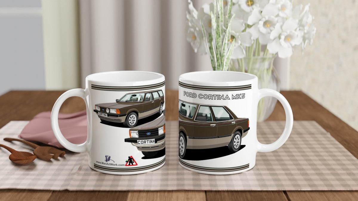 Ford Cortina Mk5 Crusader in Brown Art Mug