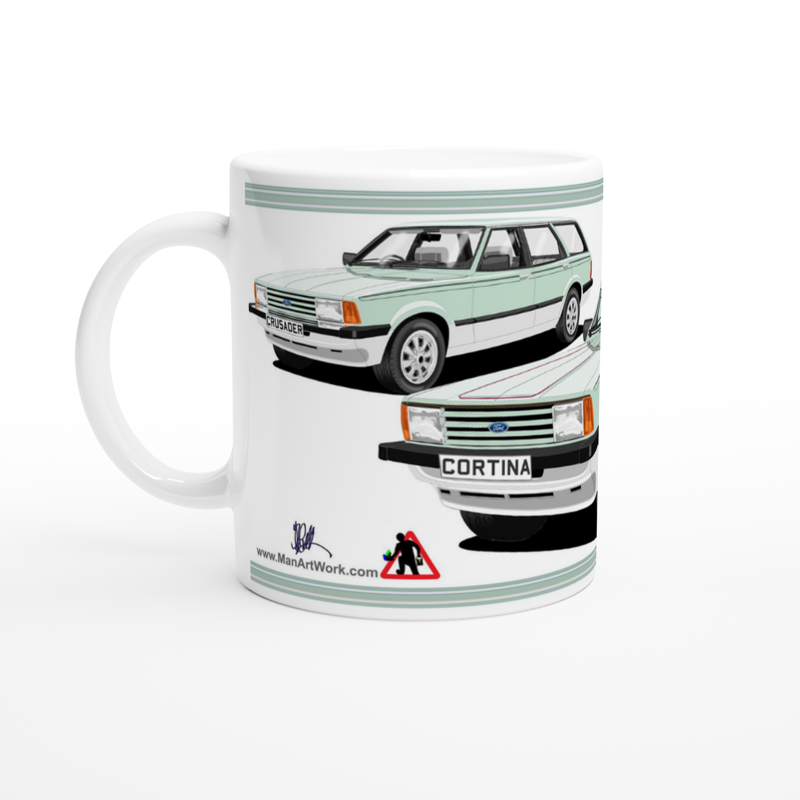 Ford Cortina Mk5 Crusader in Green Art Mug