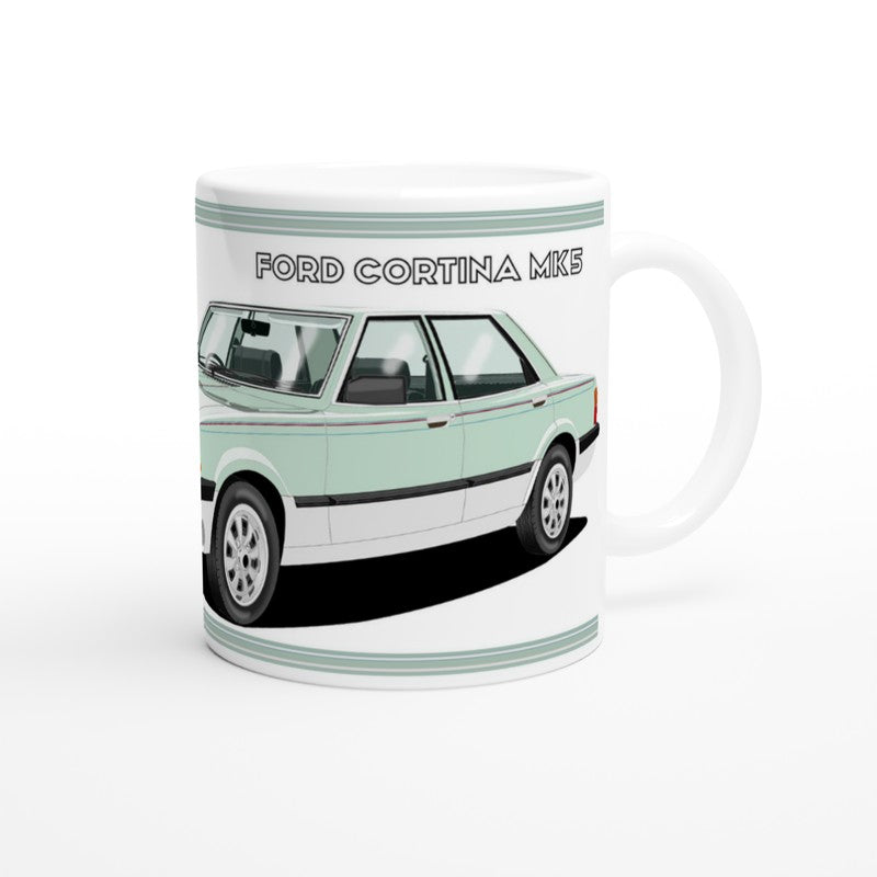 Ford Cortina Mk5 Crusader in Green Art Mug