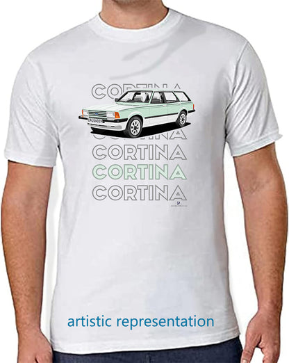 Ford Cortina Mk5 Crusader Estate in Green Art T Shirt (Words)