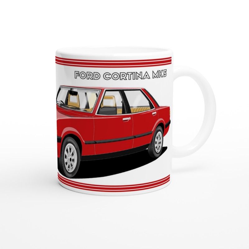 Ford Cortina Mk5 GLS in Red Art Mug