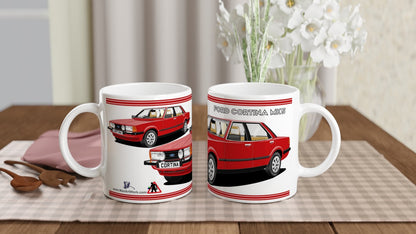 Ford Cortina Mk5 GLS in Red Art Mug