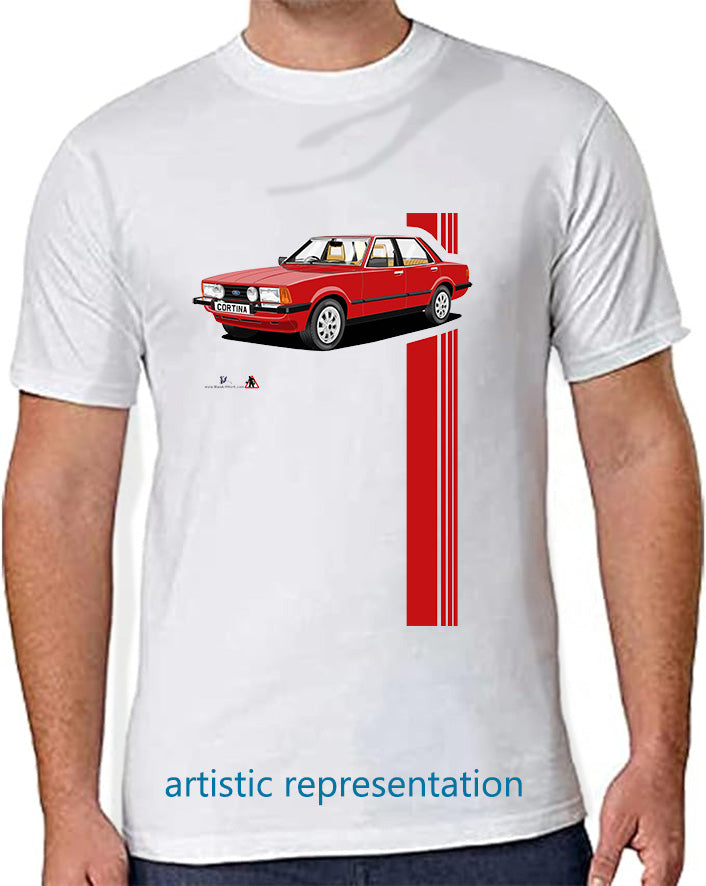 Ford Cortina Mk5 GLS in Red T Shirt