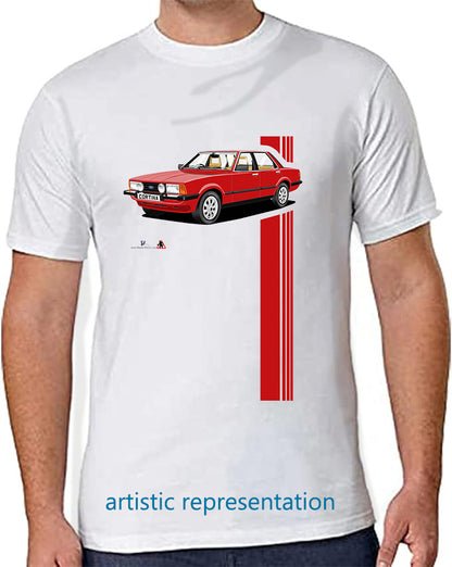 Ford Cortina Mk5 GLS in Red T Shirt