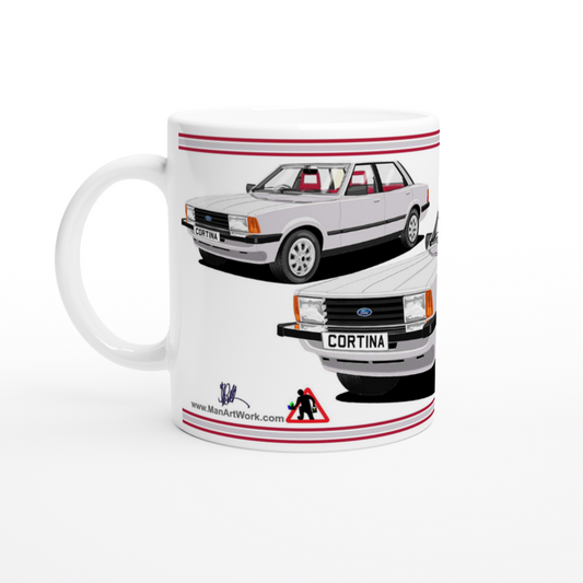 Ford Cortina Mk5 GL in Silver Art Mug