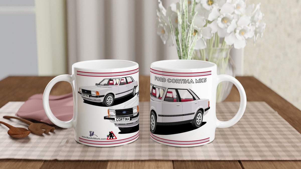 Ford Cortina Mk5 GL in Silver Art Mug