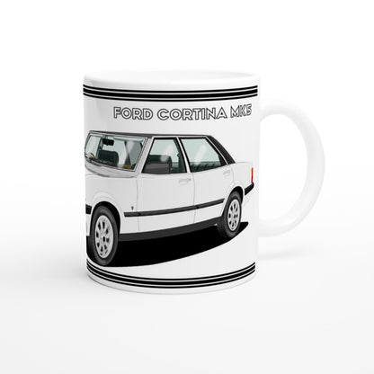 Ford Cortina Mk5 Ghia in White Art Mug