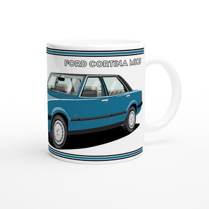 Ford Cortina Mk5 Ghia in Blue Art Mug