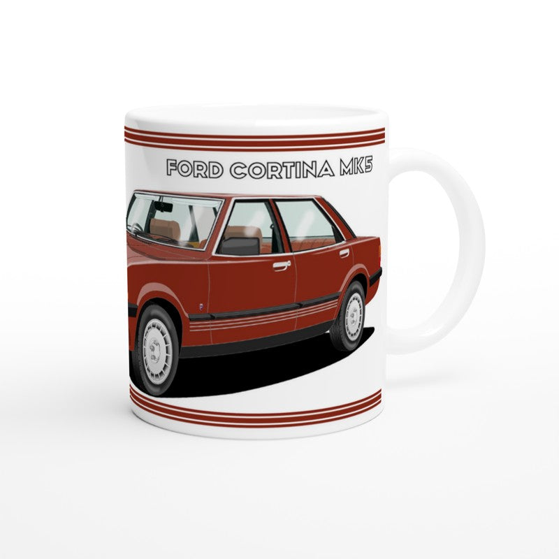 Ford Cortina Mk5 Ghia in Brown-Red Art Mug