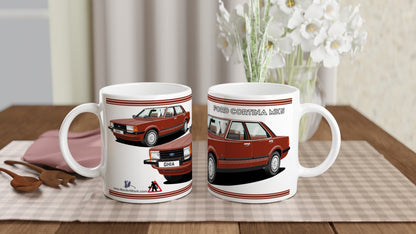 Ford Cortina Mk5 Ghia in Brown-Red Art Mug