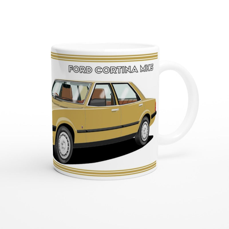 Ford Cortina Mk5 Ghia in Gold Art Mug