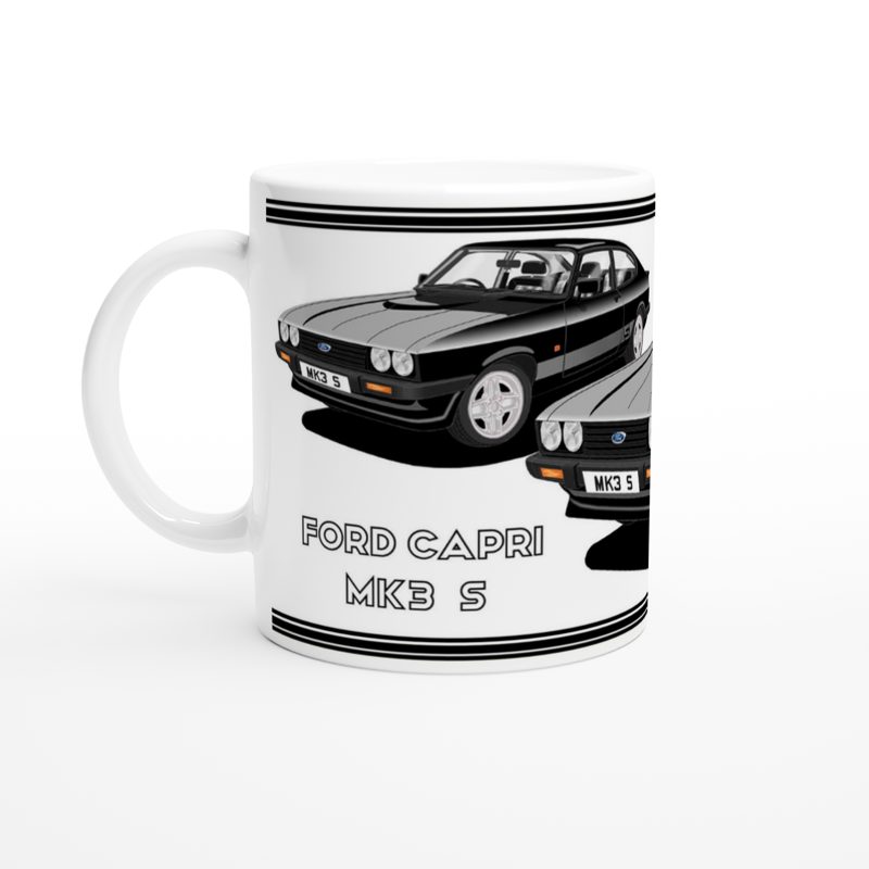 Ford Capri Mk3 S Black Art Mug