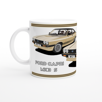 Ford Capri Mk3 S Gold Art Mug