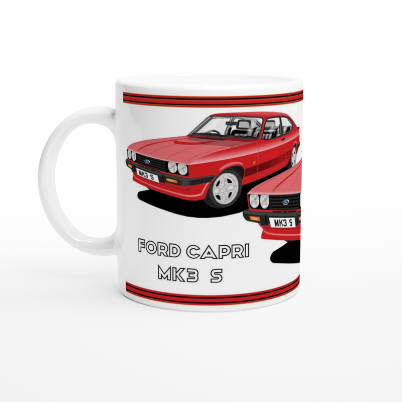 Ford Capri Mk3 S Red Art Mug