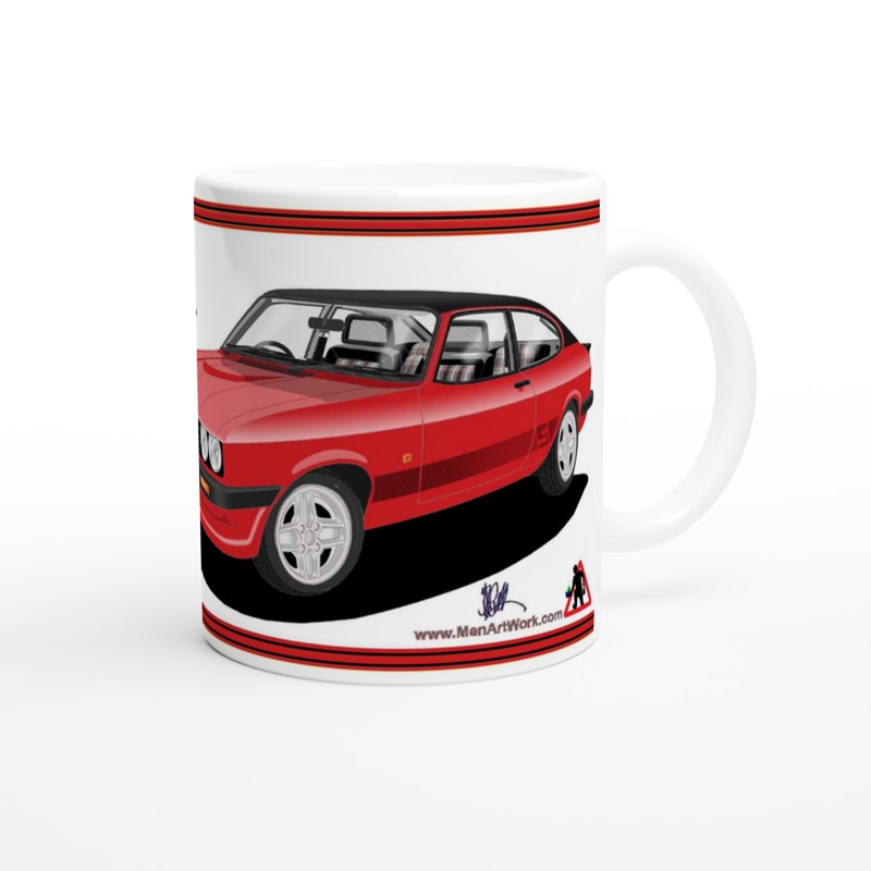 Ford Capri Mk3 S Red Art Mug