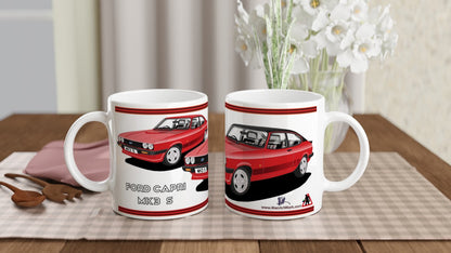 Ford Capri Mk3 S Red Art Mug