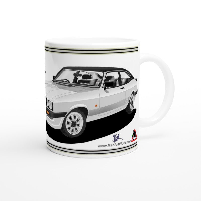 Ford Capri Mk3 S Silver Art Mug