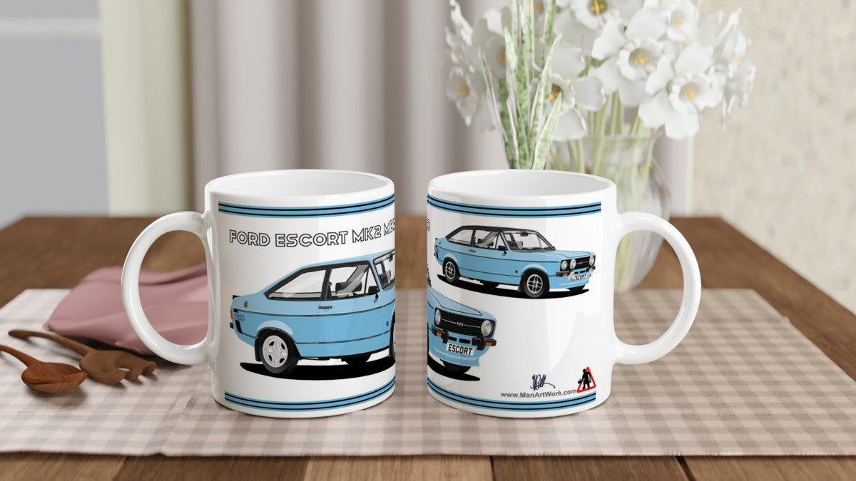 Ford Escort Mexico Blue Car Mug